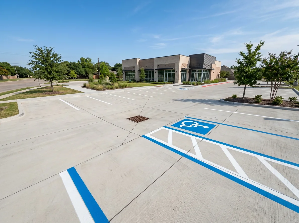 Commercial concrete parking lot