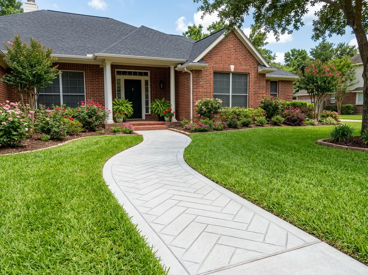 Decorative concrete sidewalk